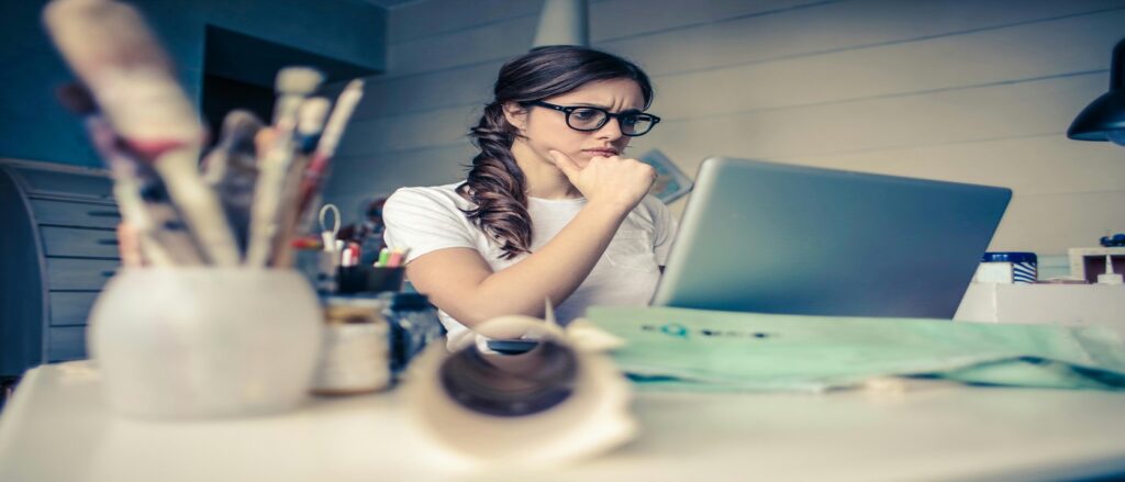 Picture of woman researching associated with blog on jury research
