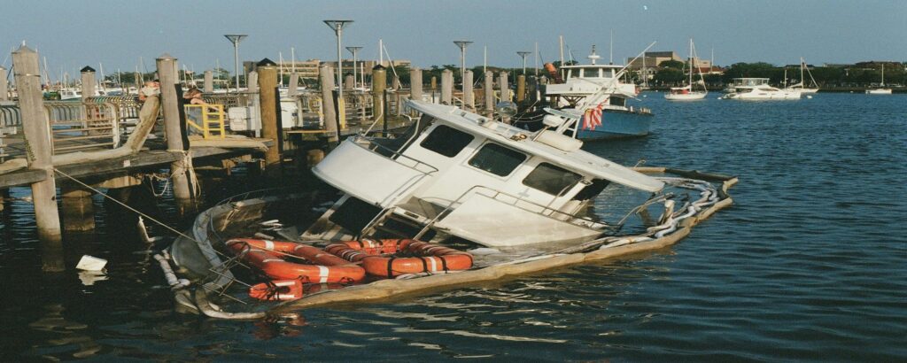 Picture of damaged boat associated with blog on boat crashes