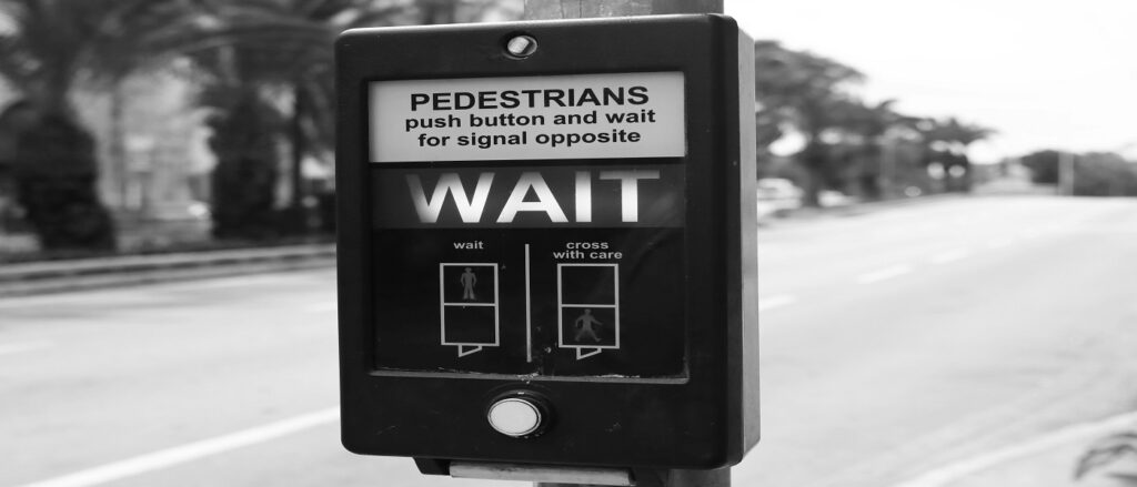 Picture of pedestrian walk signal associated with blog on car accident with pedestrian
